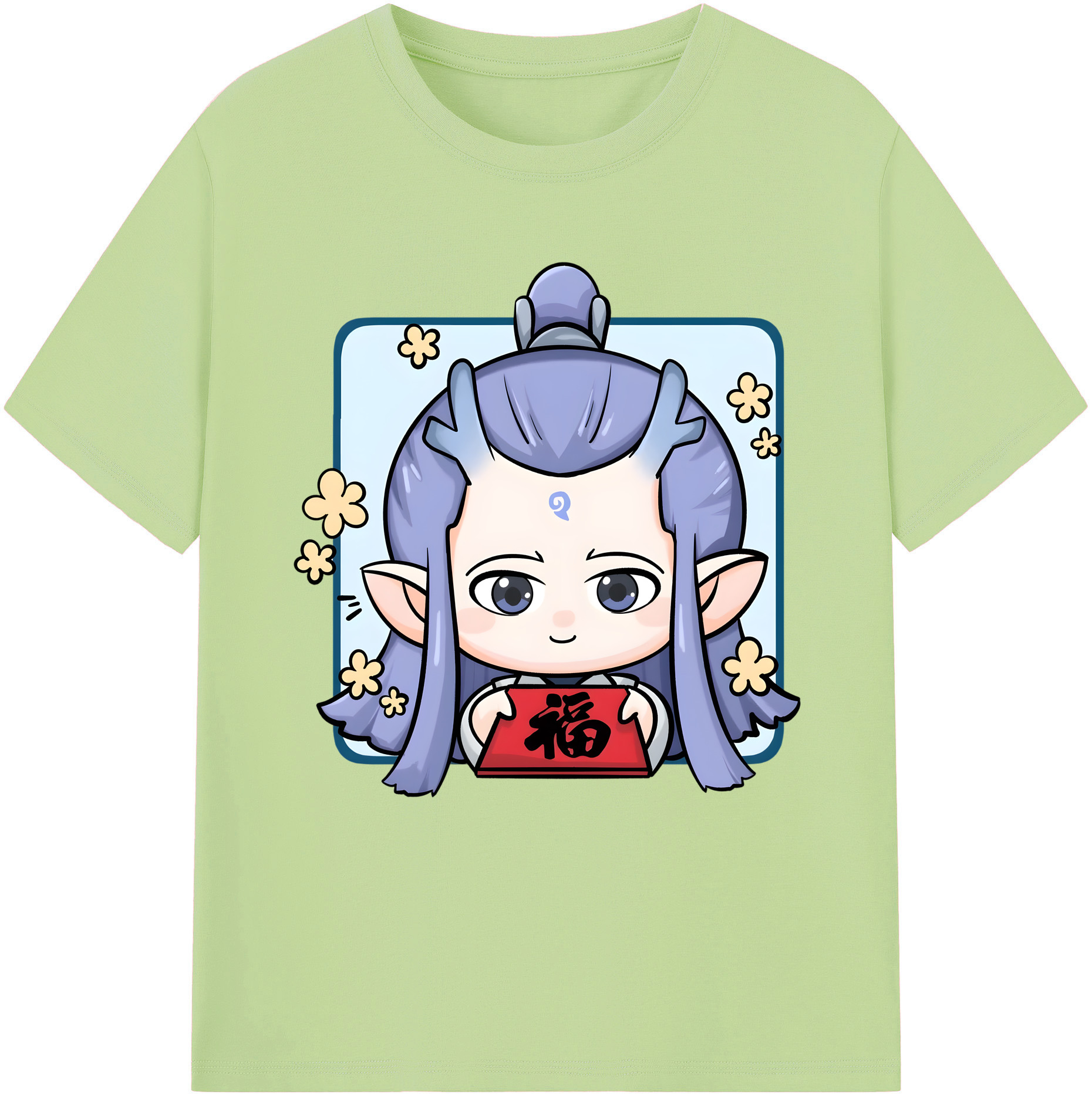 （画像用） Ne Zha 2 ナタ 魔童の大暴れ 綿100％半袖Tシャツ（フロントプリント）